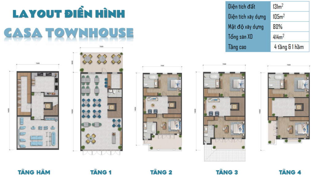 Nhà phố thương mại Casa Townhouse Layout